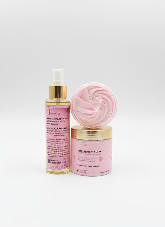 Pink Romance Cake Kit - Body Oil & Butter Bundle